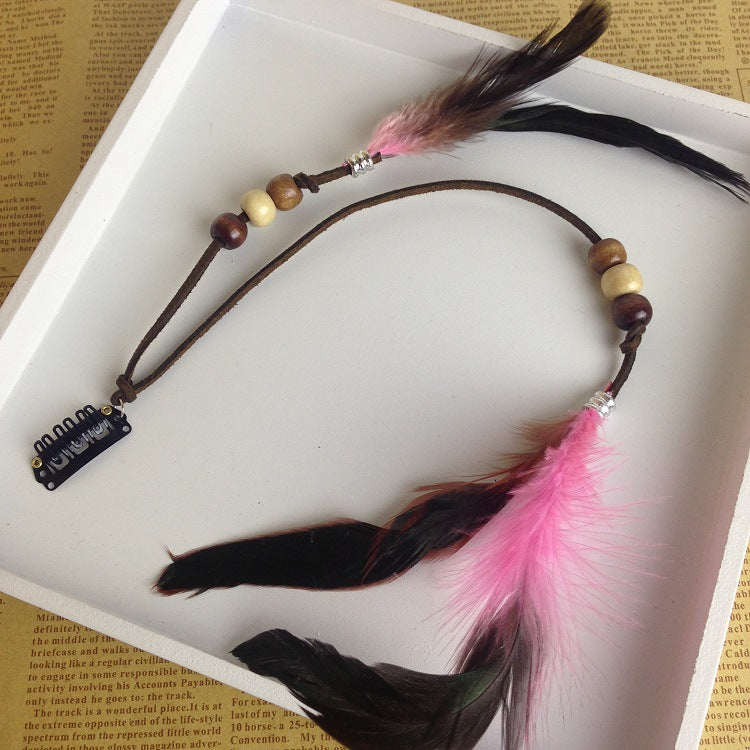 Feather hair accessory feather tassel hair clip