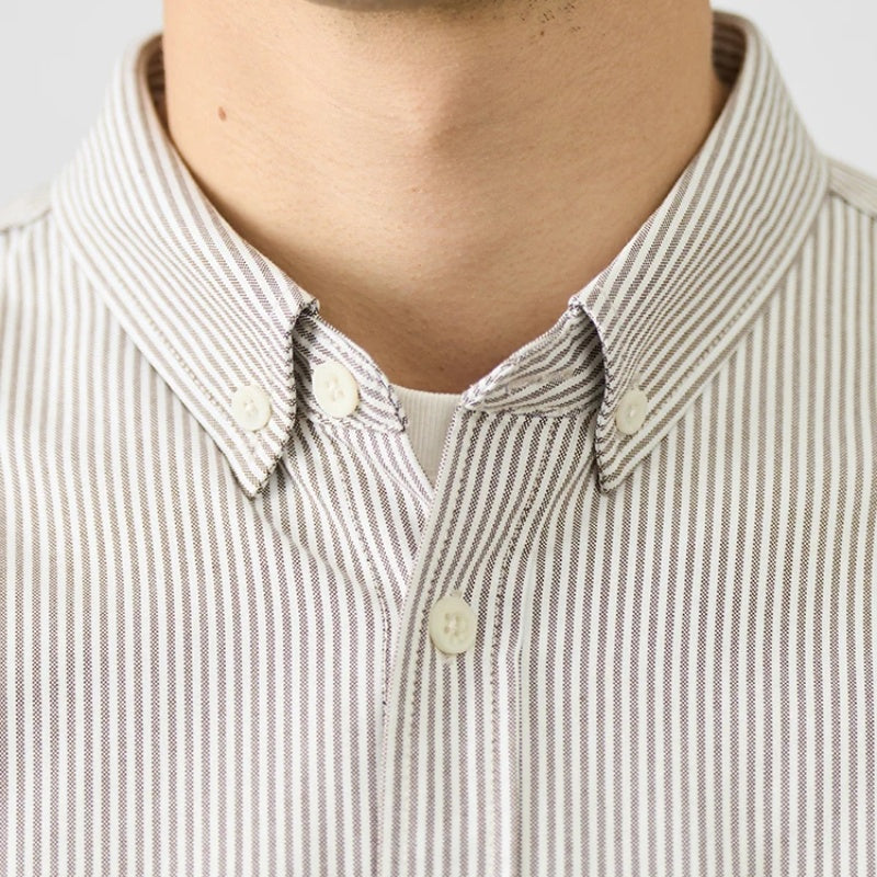 Oxford Vintage Stripe Casual Long-sleeved Shirt For Men