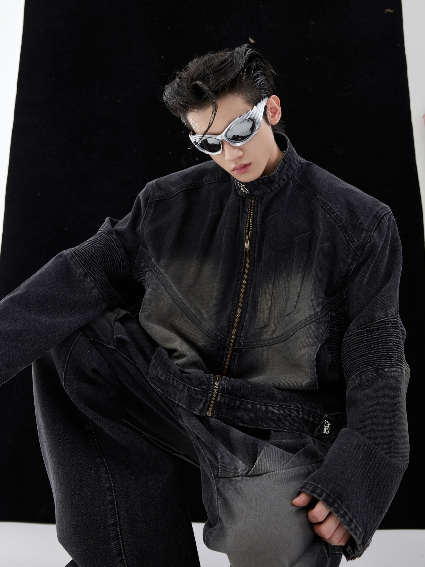 Heavy Retro Distressed Deconstruction Denim Suit