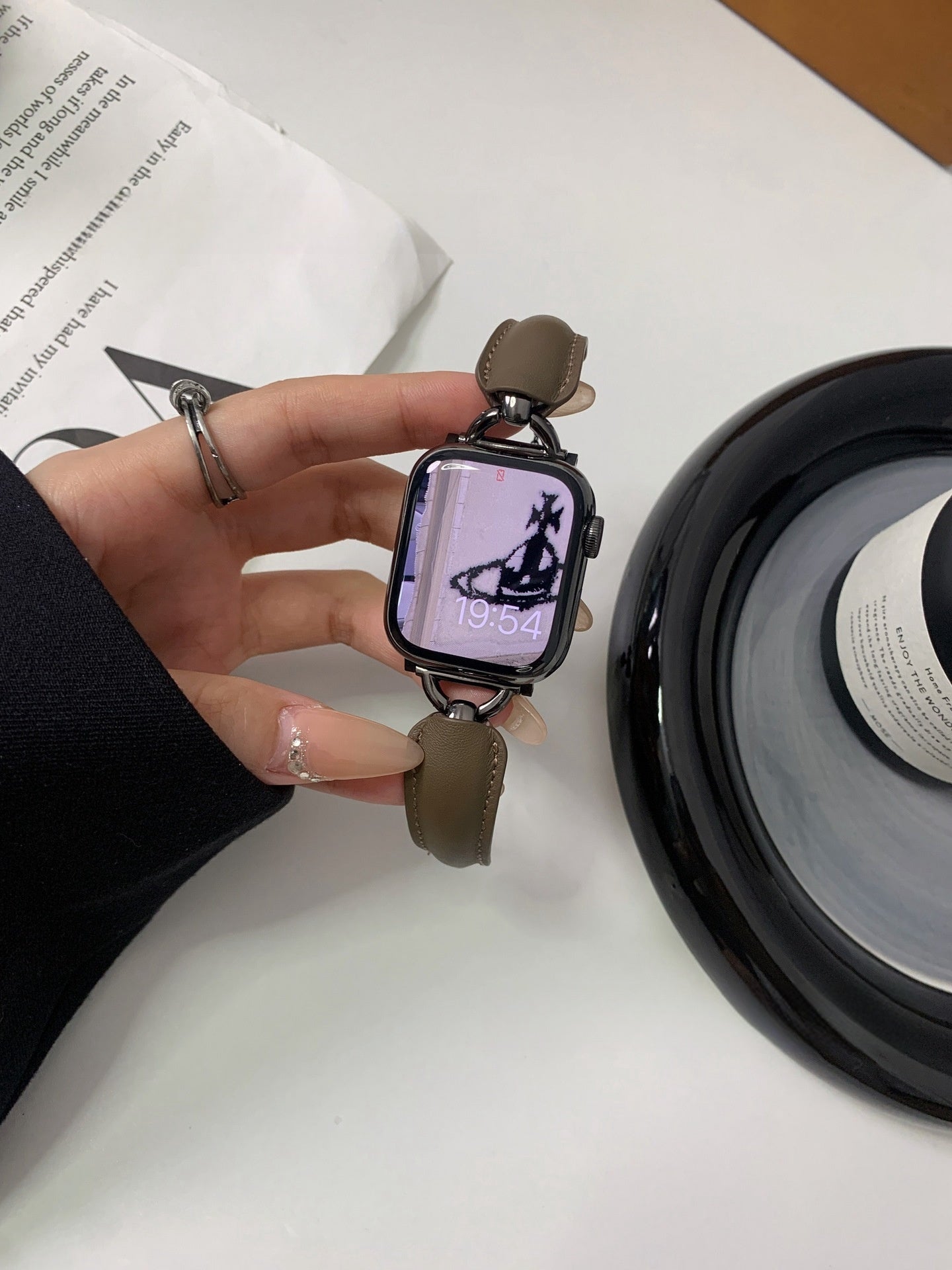 Nyt læderarmbånd D-formet metalbælte til mænd og kvinder