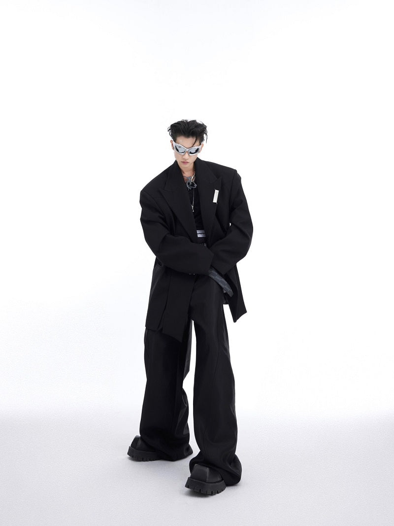 Niche Deconstruction Twill Texture Large Profile Suit Jacket