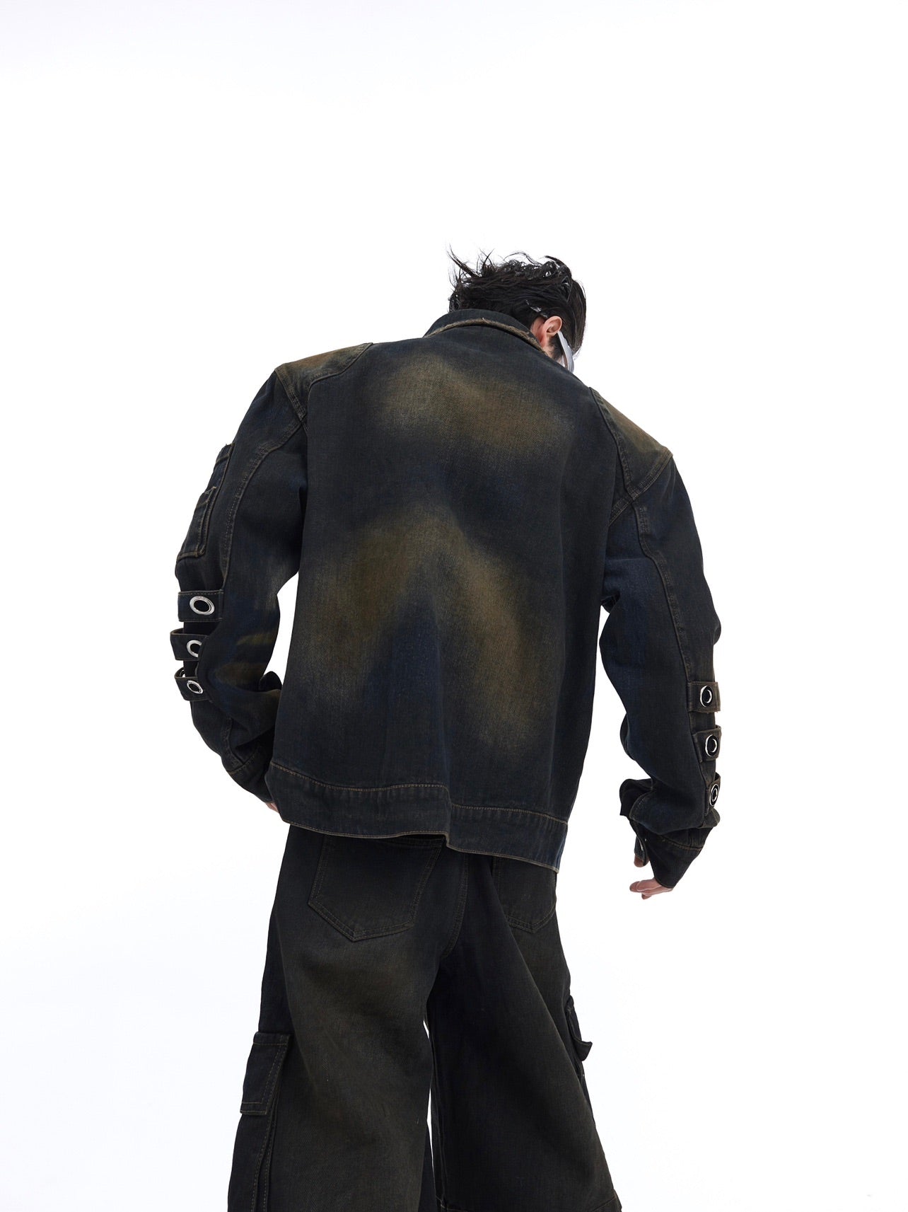 Retro Do The Old Cowboy Coat Zipper Large Pocket Overalls