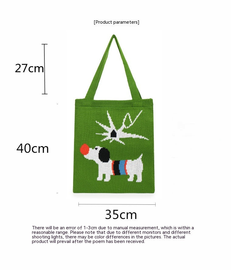 Puppy Knitted Bags Cute Large Crossbody Shoulder Bag