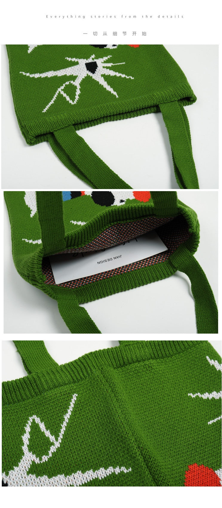 Puppy Knitted Bags Cute Large Crossbody Shoulder Bag