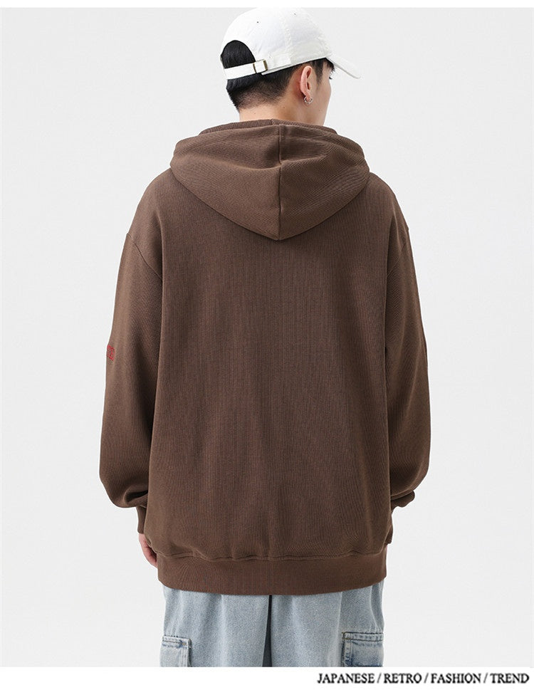 American-style Heavy Zipper Cardigan Hooded Bathroom