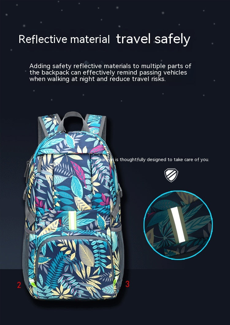 Lightweight Printed Nylon Folding Mountaineering Riding Backpack