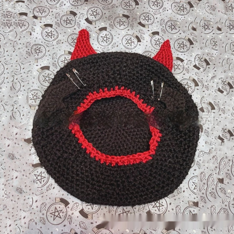 Devil Horn Knitted Hat Early Spring Wool Hat