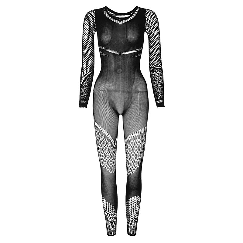 Hollow High Waist Tight Jumpsuit