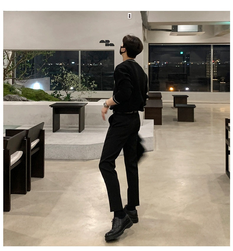 Men's Spring And Autumn Loose American Retro High Street Casual Sweater Coat