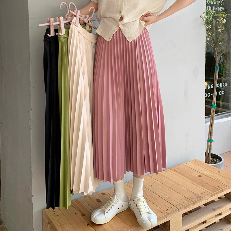 New Summer High Waist Slimming Small Mid-length Dress