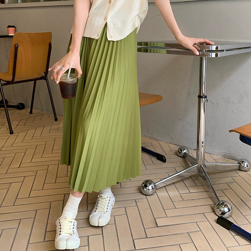 New Summer High Waist Slimming Small Mid-length Dress