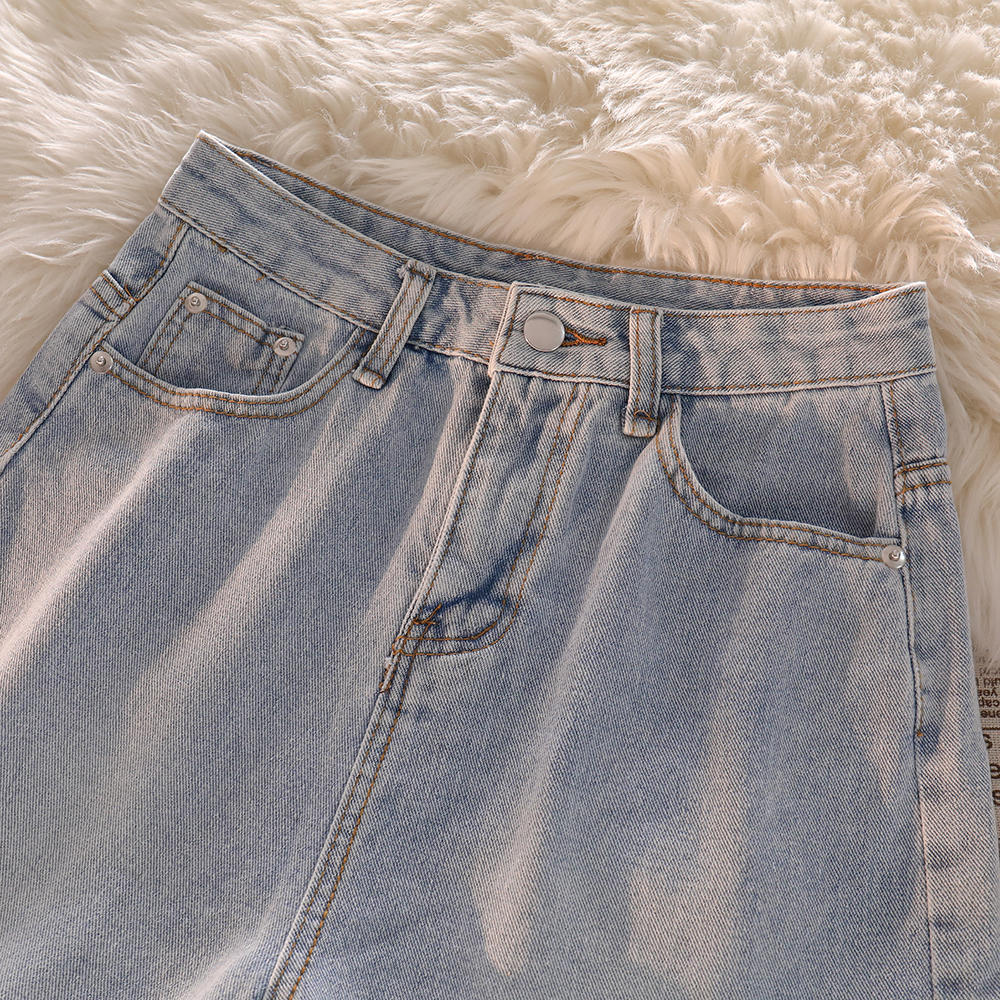 Denim Shorts Women's High-waist Lace Design Hot Pants