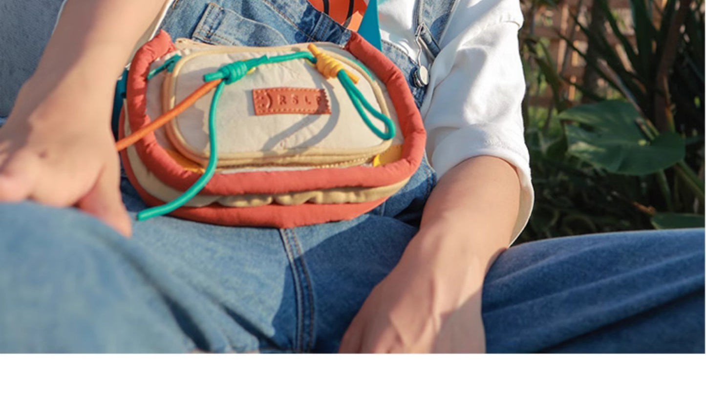 Kontrastfarve Lille Crossbody Brysttaske Mobiltelefon Pung Bæltetaske