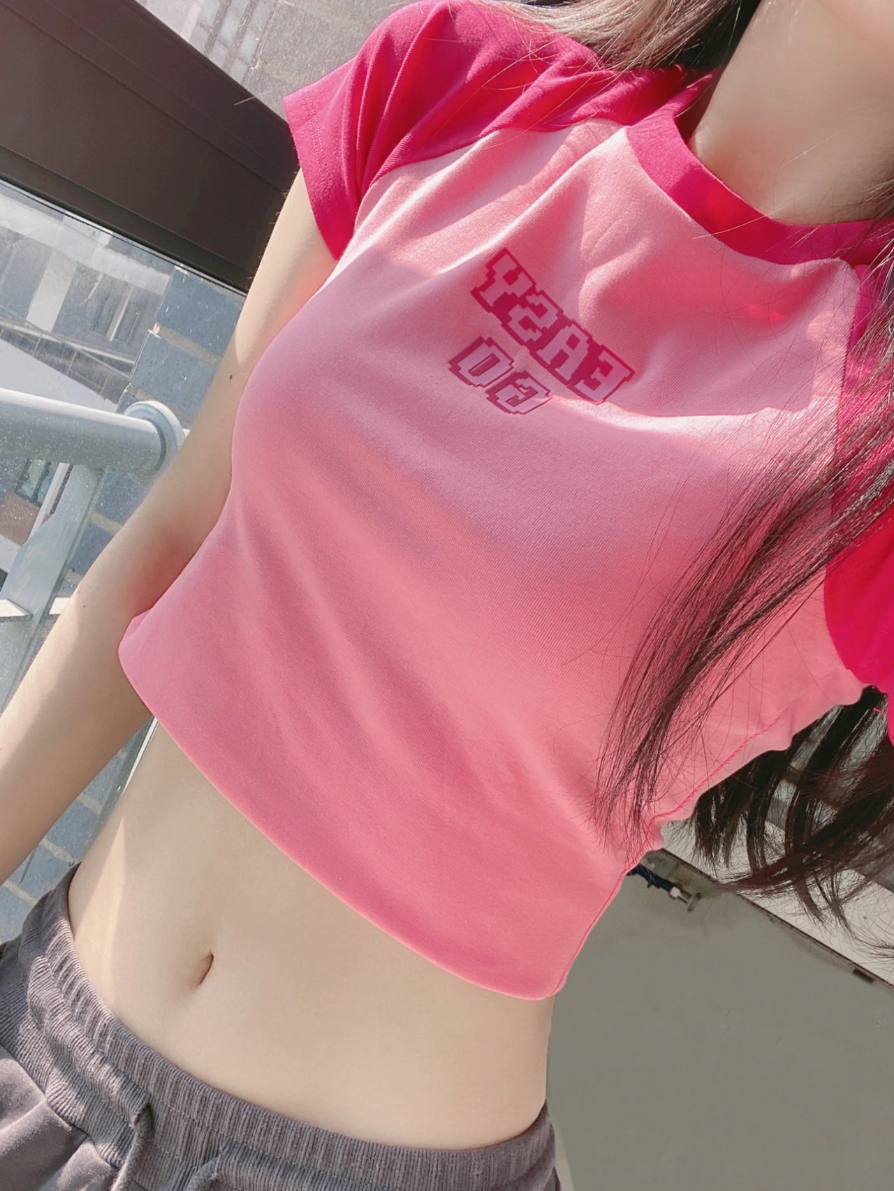 Patchwork Contrast Color Short-sleeved T-shirt Women's Short Top