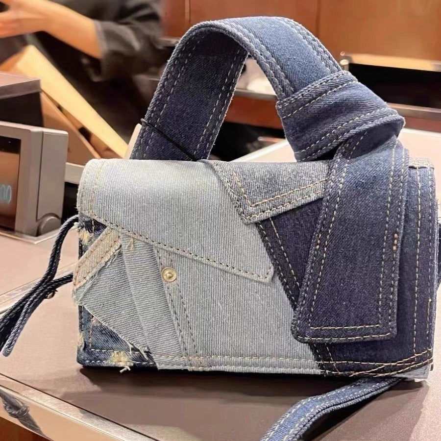 All-matching jeans-syet crossbodytaske til kvinder