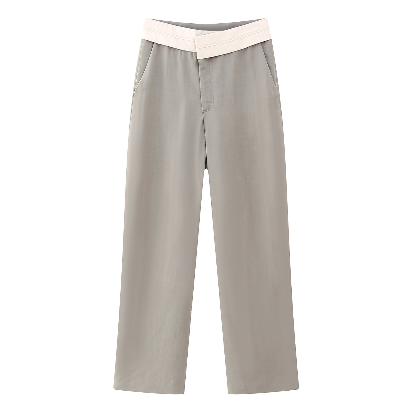 Autumn Contrast Color Waist Casual Pants