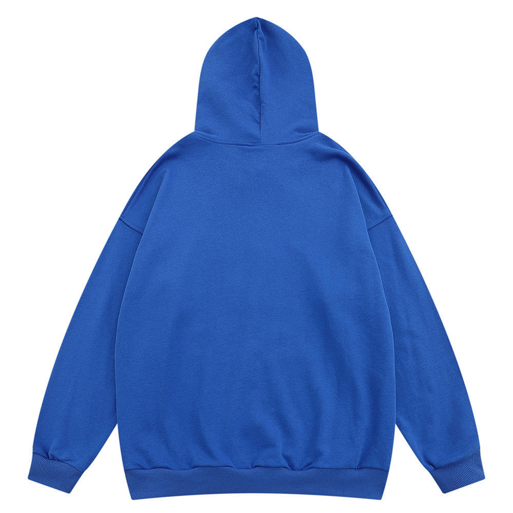 Heart Letter Print Niche Hooded Cardigan