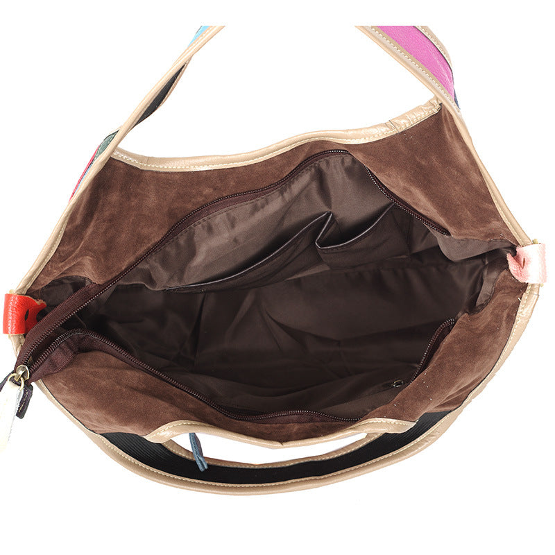 Color pattern stitching lady crossbody bag