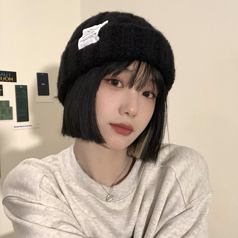 Women's Versatile Solid Color Loose Woolen Hat