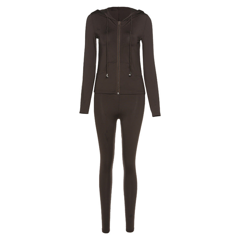 New Women's Clothing Autumn Cardigan Hooded Slim Fit Sports And Leisure Suit