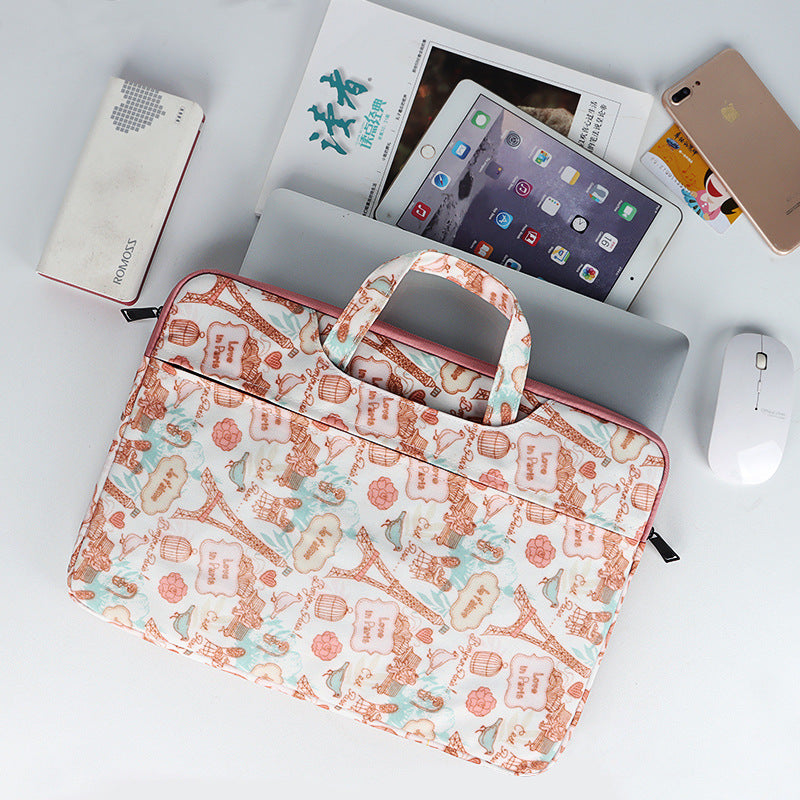 Ladies Canvas Portable Notebook Liner Bag