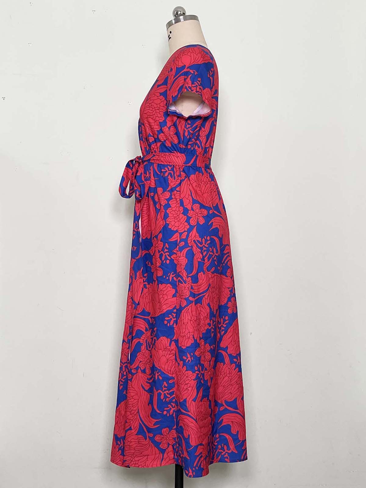 Beautiful Short Sleeved Printed Dress