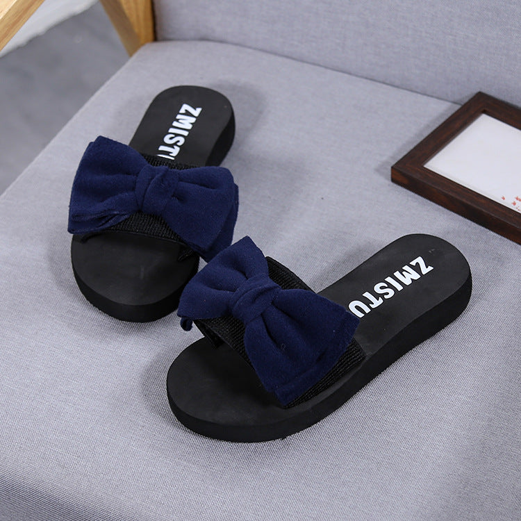 Slip resistant fashion bow slippers