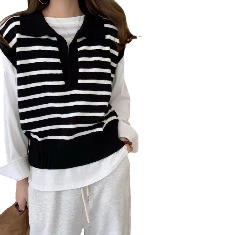 Color Matching Vest Korean Loose Waistcoat