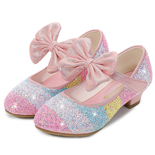Spring Round Toe Soft Sole High Heel Princess Crystal Shoes