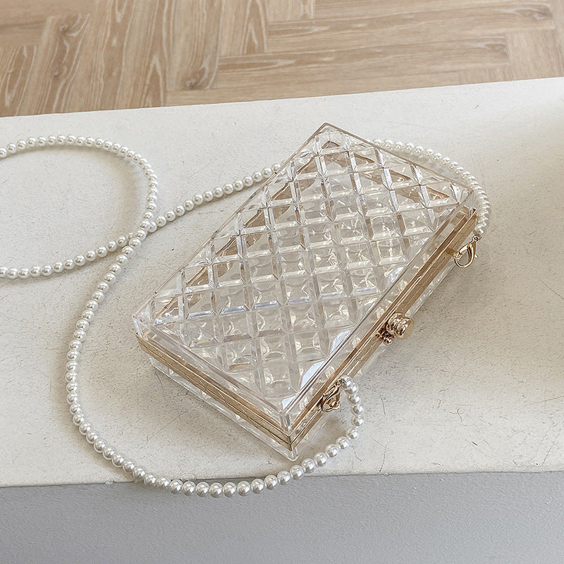 Women's Fashionable And Versatile Pearl Chain Crossbody Bag
