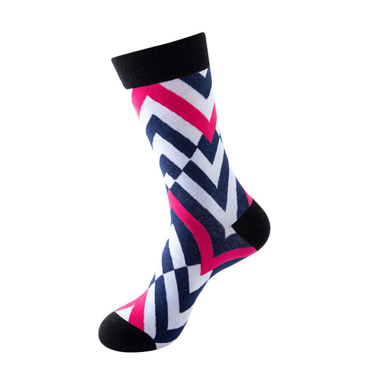 Niche Trendy Mid Tube Socks Couple Geometric
