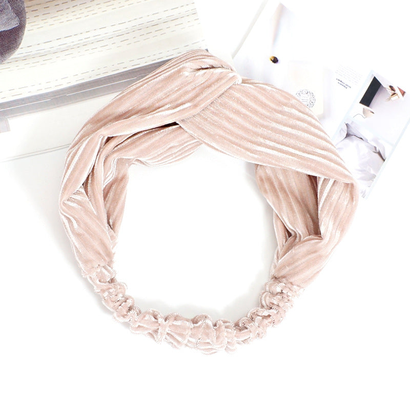 Solid color cross elastic headband