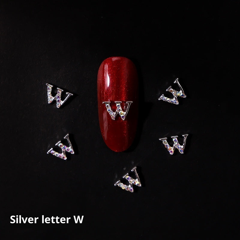 Nail Crystal LZ Personality 26 Letters Alloy Ornament
