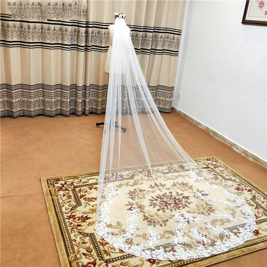 Handmade applique for bridal veil