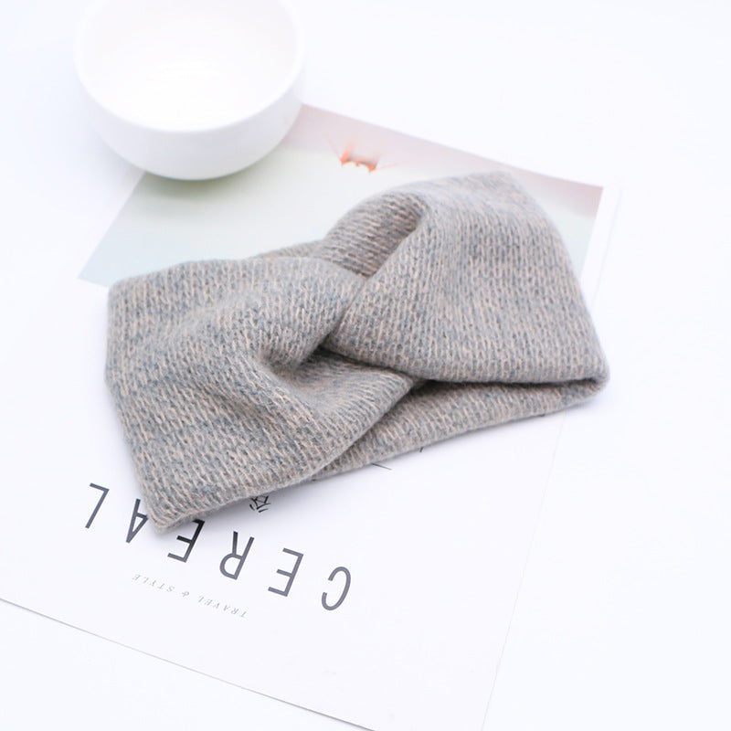 Autumn and winter wool cross hair band