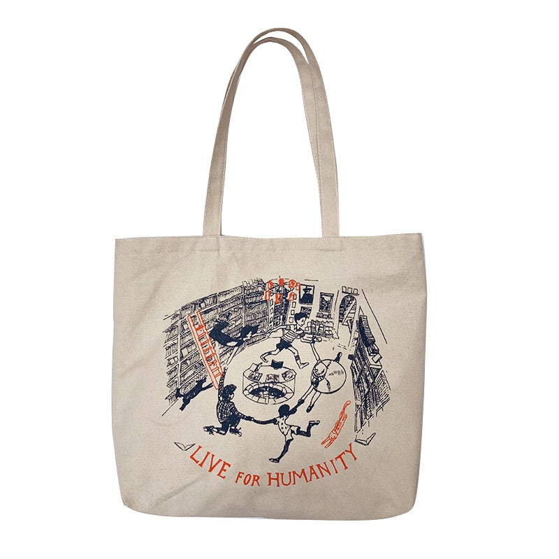 Large Canvas Bag Shoulder Student School All-match