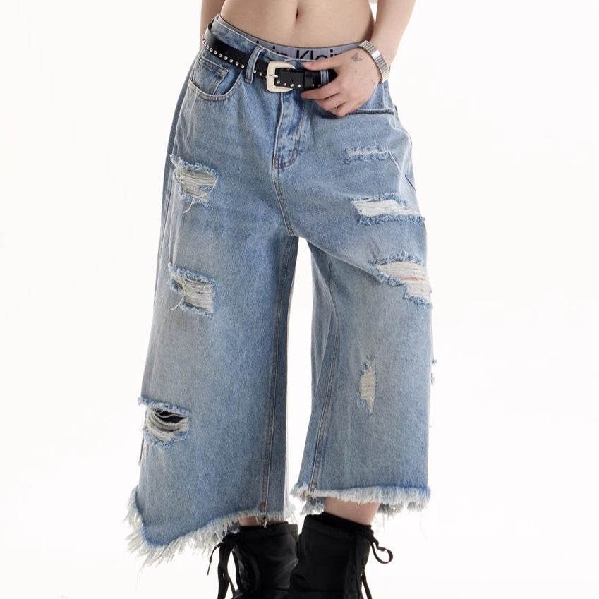 American Retro Hot Girl Ripped Design Jeans