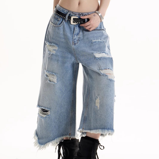 American Retro Hot Girl Ripped Design Jeans