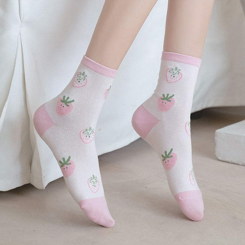Women's Fashion Mid-calf High-top Cotton Socks
