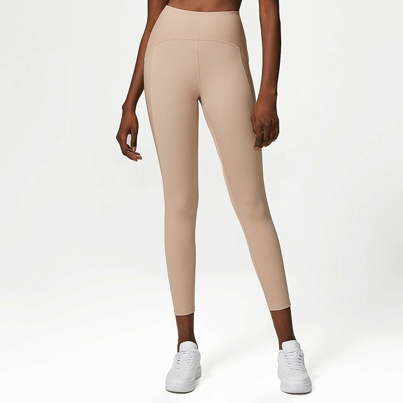 Anti-roll Peach Hip Fitness Sports Tights