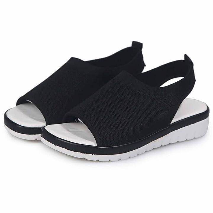 Flying woven flat fish mouth sandals