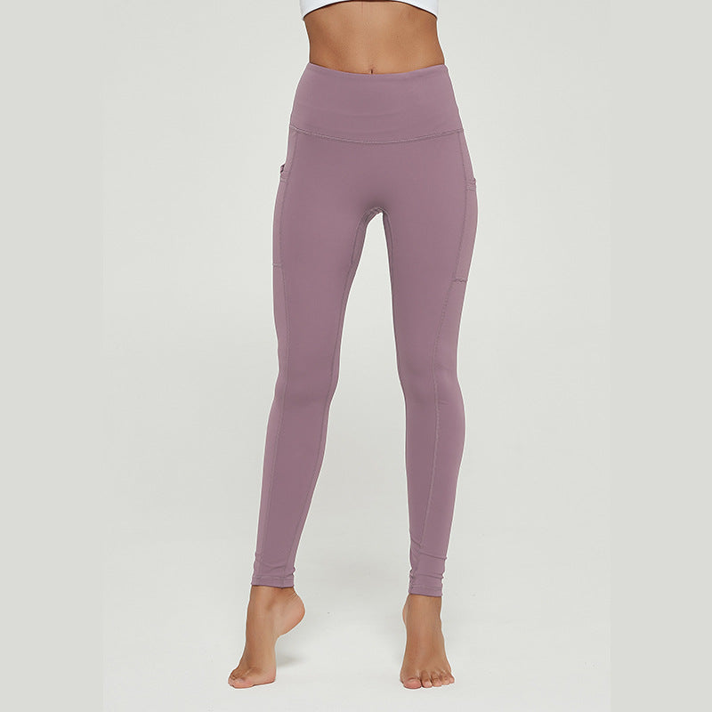 Peach hip stretch fitness nude pocket yoga pants