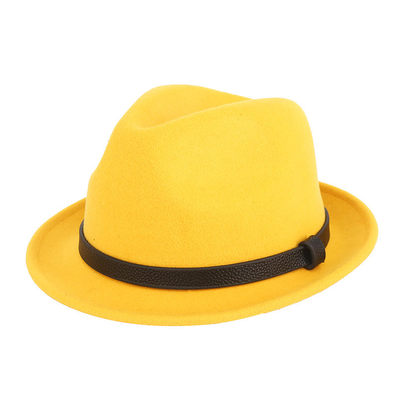 Autumn And Winter Pure Wool Rolled Edge Short Brim Bell British Gentleman Hat