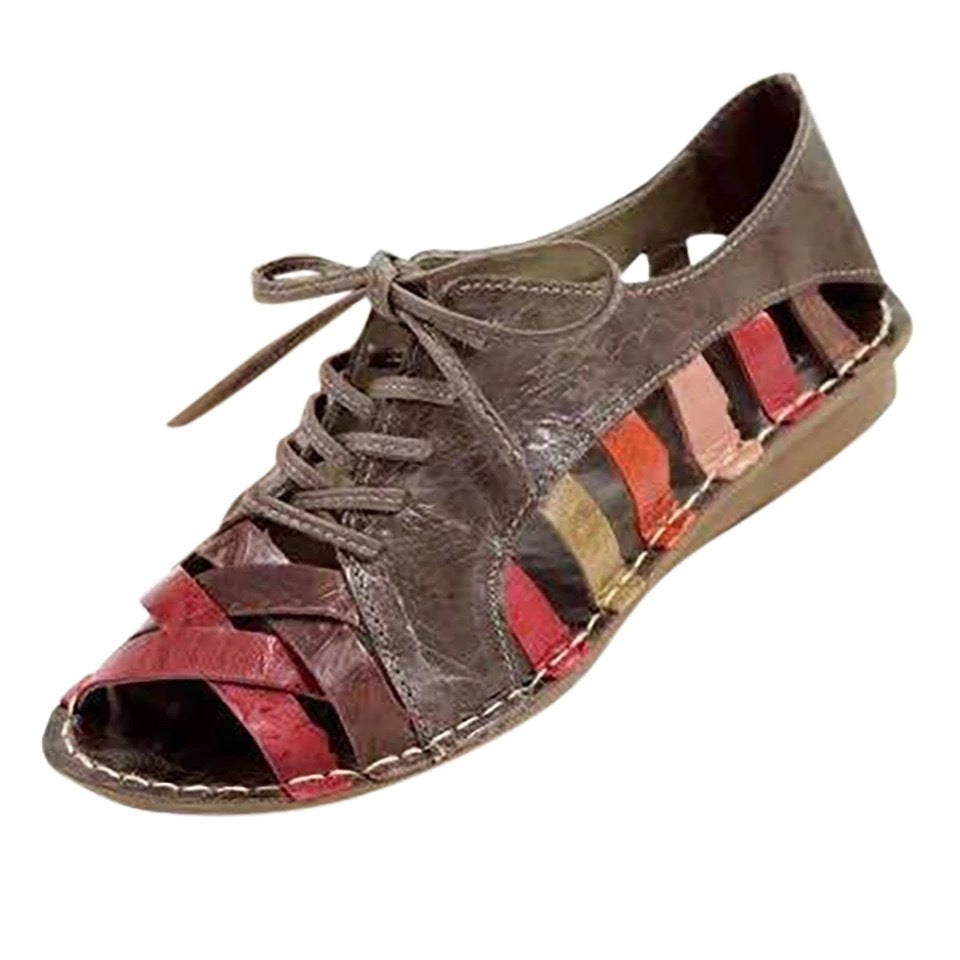 Roman style foreign trade lace-up flat sandals