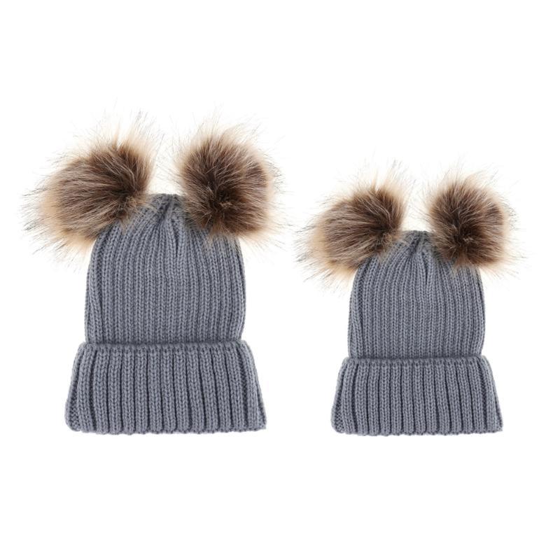 Woolen Cap Pairs Of Fur Balls