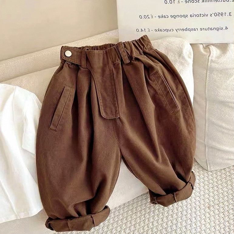 Texture Color Diagonal Pockets Cropped Pants