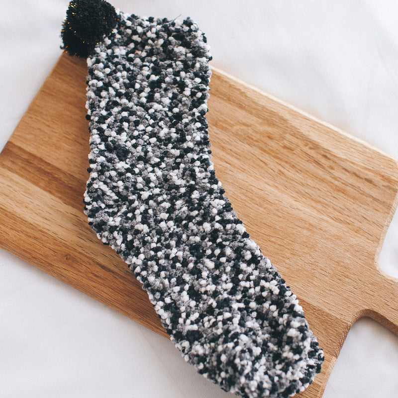 Thick coral plush socks