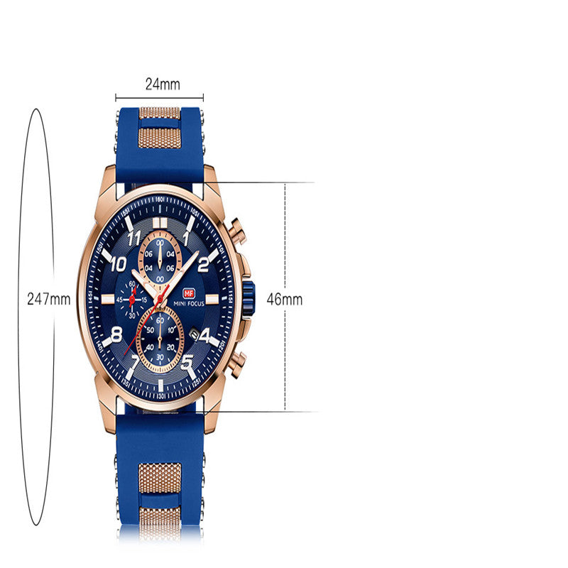 Multifunctional Sports Men's Watch With Three Eyes And Six Needles