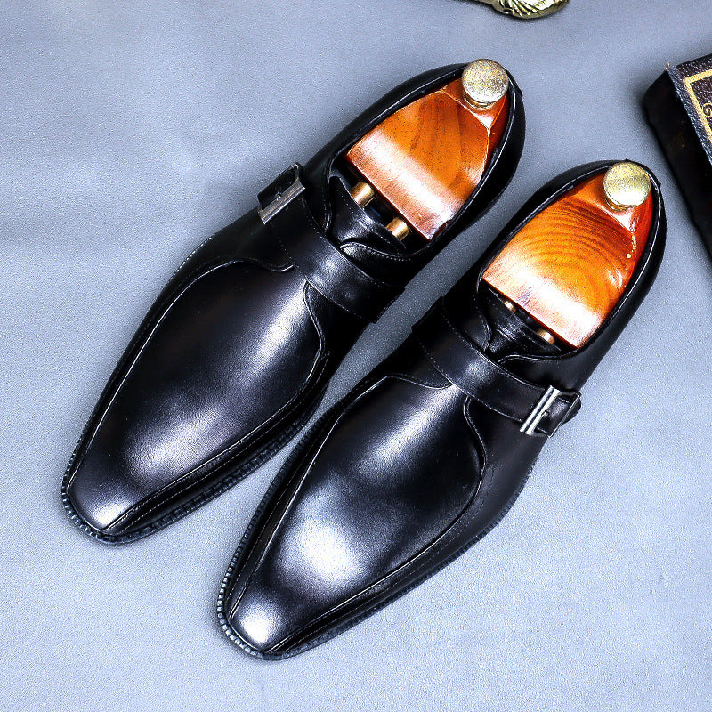 Casual Buckle Set Foot Leather Men's Shoes