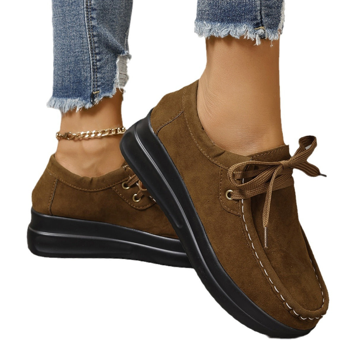 European And American Wedge Round Head Pumps Women